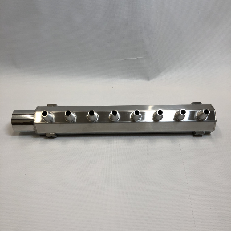 Φ50 x 392.5mm 8連ｽﾎﾟｯﾄﾉｽﾞﾙ (Φ8 ｱｳﾄ) ﾌﾞﾛｯｸ付ｶﾞｲﾄﾞ無画像1